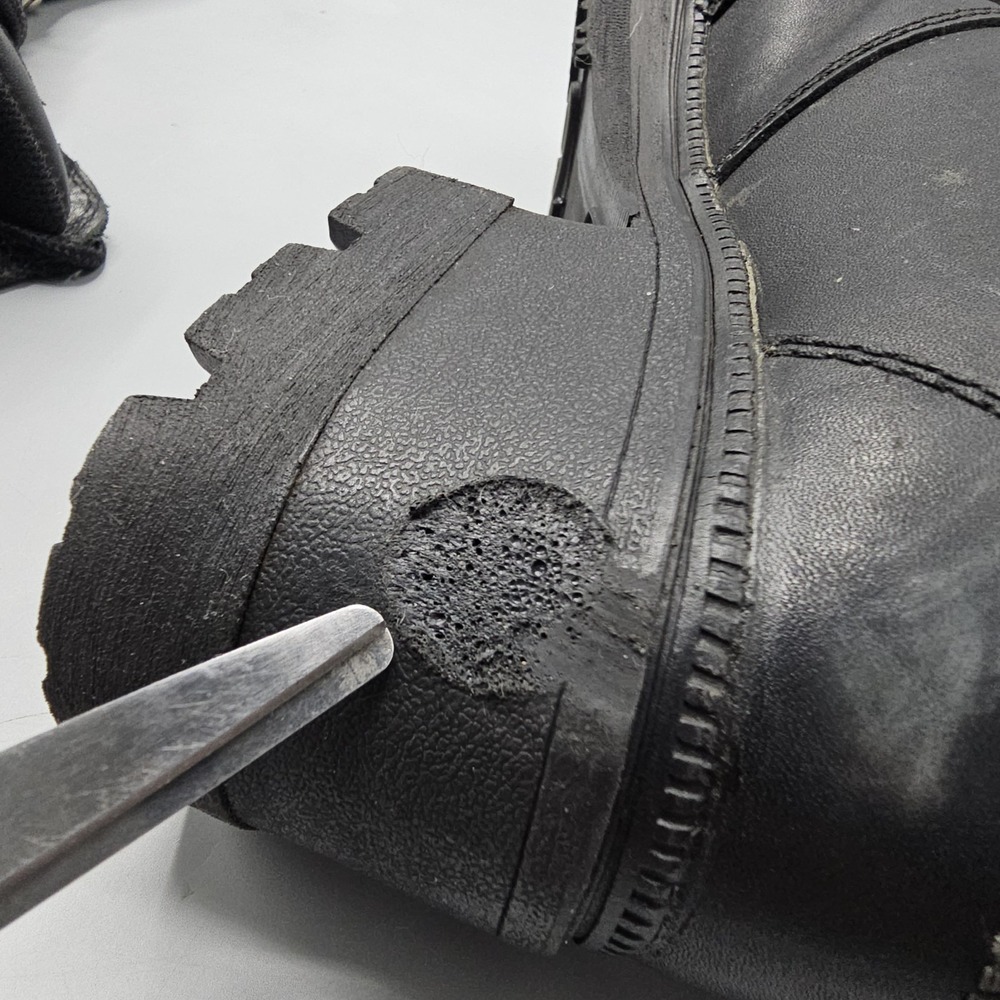 Jack Daniels Boots Old NO. 7 Leather Combat Boots Women Size 8.5 Chunky Side Zip - Picture 7 of 11